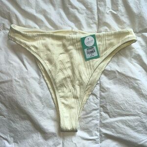 NWT Cream high waist bikini bottom - M